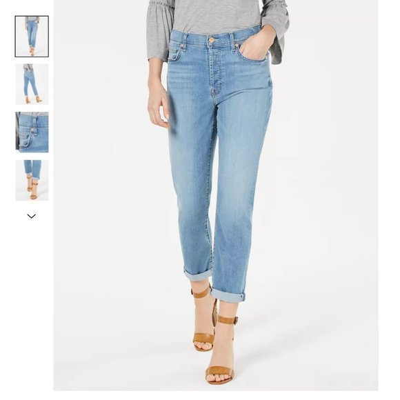 7 For All Mankind Denim - 7 for all mankind button fly high rise high waist josafina